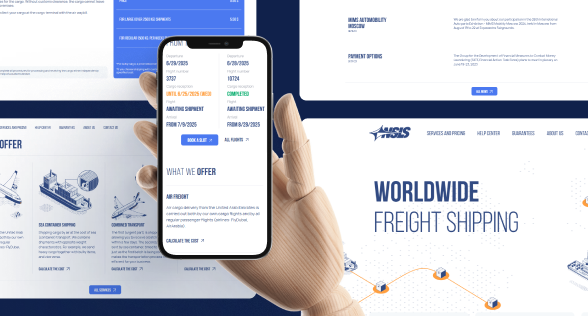 Сайт и личный кабинет на английском языке для North South Logistics Services